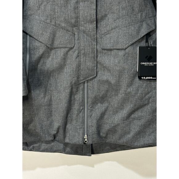 Obermeyer Women's Sojourner Down Jacket Hooded Charcoal Size 14 Regular NWT - Picture 7 of 16